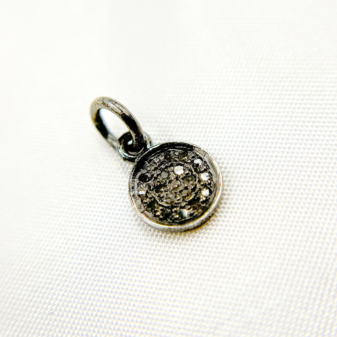 DC291. Diamond Sterling Silver Round Charm