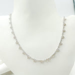 Load image into Gallery viewer, 14K Solid White Gold Diamond Triangles Necklace. NFU70718
