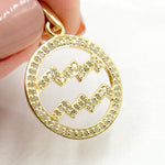 Load image into Gallery viewer, DC373. Diamond Sterling Silver Round Aquarius Zodiac Pendant
