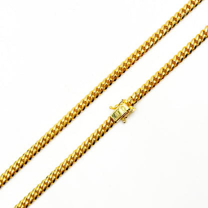 150R04GGA3BOX. 14K Solid Yellow Gold Flat Curb Link Necklace