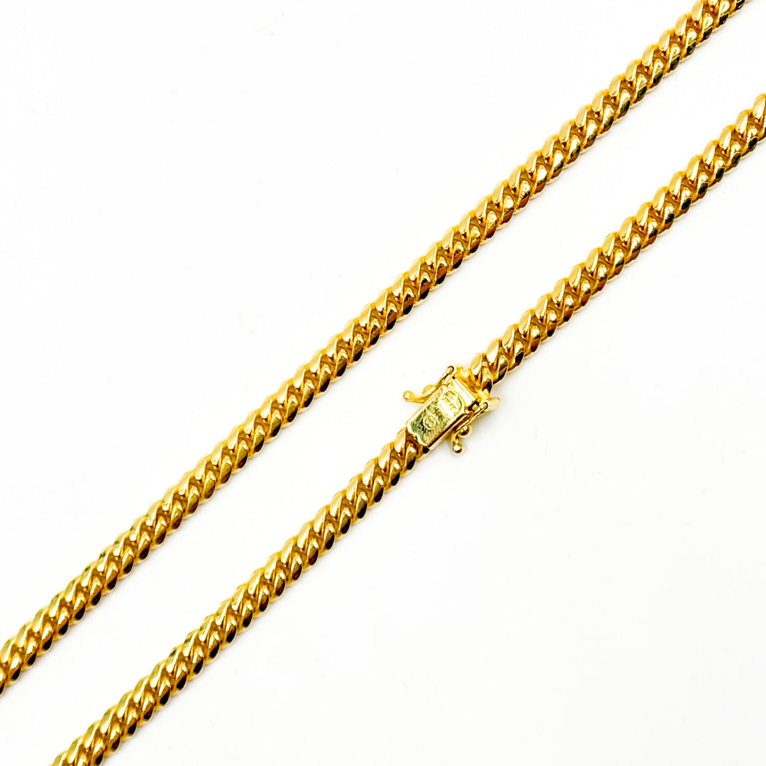 150R04GGA3BOX. 14K Solid Yellow Gold Flat Curb Link Necklace