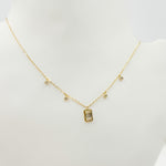 Load image into Gallery viewer, 14k Solid Gold Diamond Baguette Dangle Necklace. NT401844
