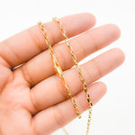 Load image into Gallery viewer, 100HVR5614000. 14K Solid Yellow Gold Diamond-Cut Oval Rolo Hollow Chain Necklace