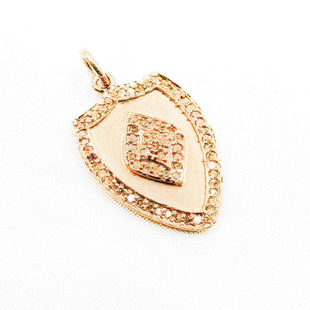 DP250. Diamond & Sterling Silver Shield Shape Pendant