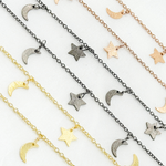 Load image into Gallery viewer, 307SM. Star &amp; Moon Shapes Dangle Wire Chain