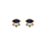Load image into Gallery viewer, EFB52986. 14K Solid Gold Diamond and Gemstone Fancy Stud Earrings