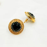 Load image into Gallery viewer, DE043. Diamond Silver Gemstone Round Studs
