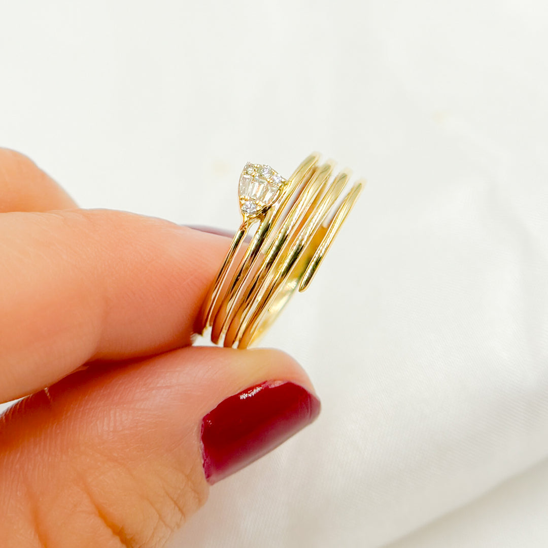 14K Solid Gold Diamond Spiral Ring. RFA18102