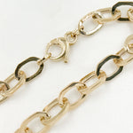 Load image into Gallery viewer, 568/A065/G Bracelet. 14K Solid Hollow Gold Flat Oval Link Bracelet
