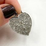 Load image into Gallery viewer, DC285. Diamond Sterling Silver Heart Pendant
