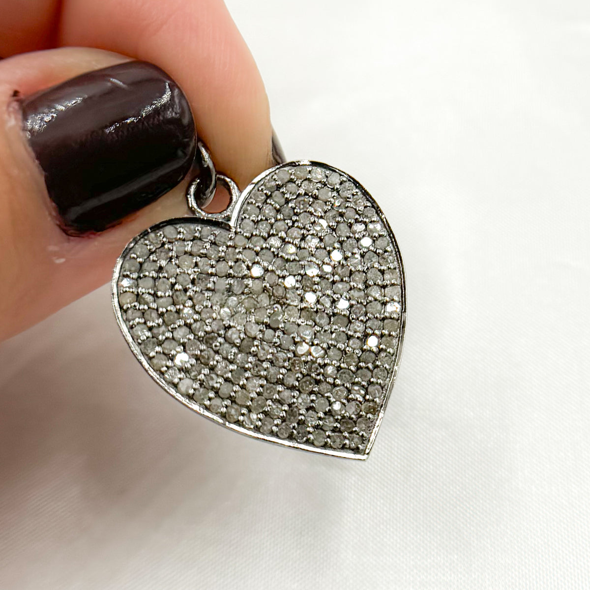 Diamond Sterling Silver Heart Pendant