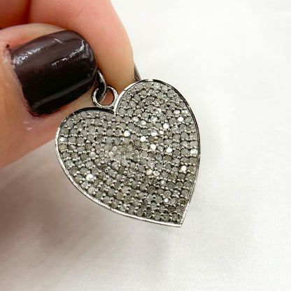 Diamond Sterling Silver Heart Pendant
