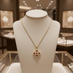 Load image into Gallery viewer, PFF33676RU. 14K Solid Gold Diamond and Ruby Charm