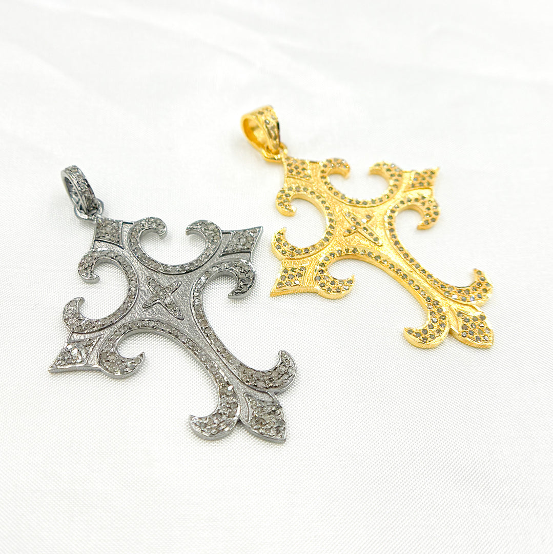 DP307. Diamond Sterling Silver Cross Pendant