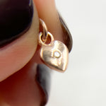 Load image into Gallery viewer, DC138. Diamond &amp; Sterling Silver Heart Charm
