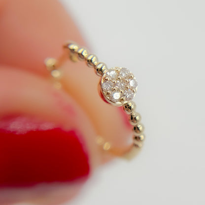 14K Solid Gold Diamond Hoop Earrings