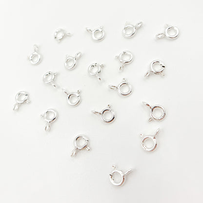 White Sterling Silver Spring Ring Clasp