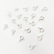 White Sterling Silver Spring Ring Clasp
