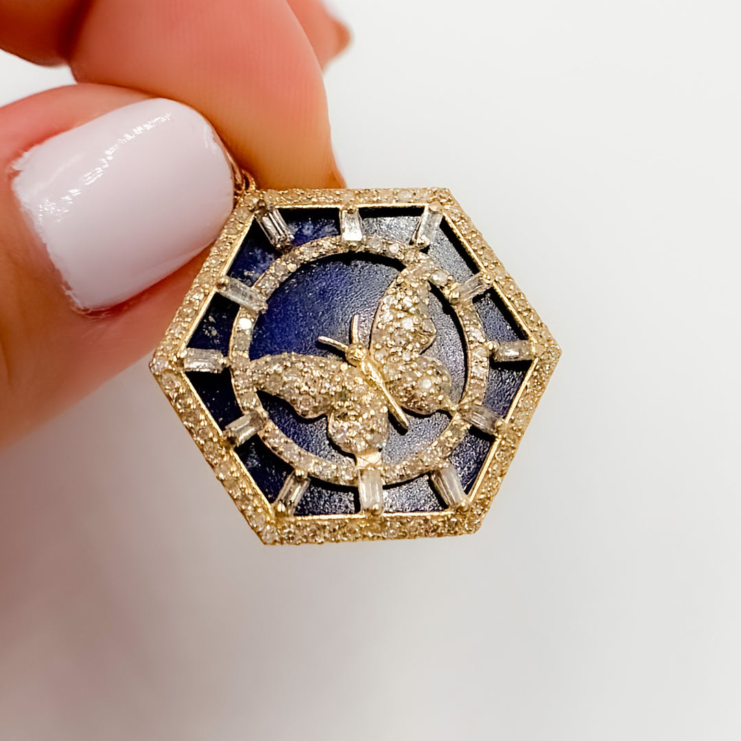 Shop Now Gold Hexagon Butterfly Pendants