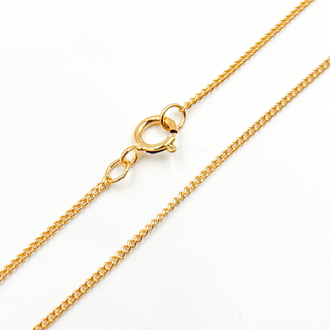 14k Gold Filled Curb Finished Necklace.