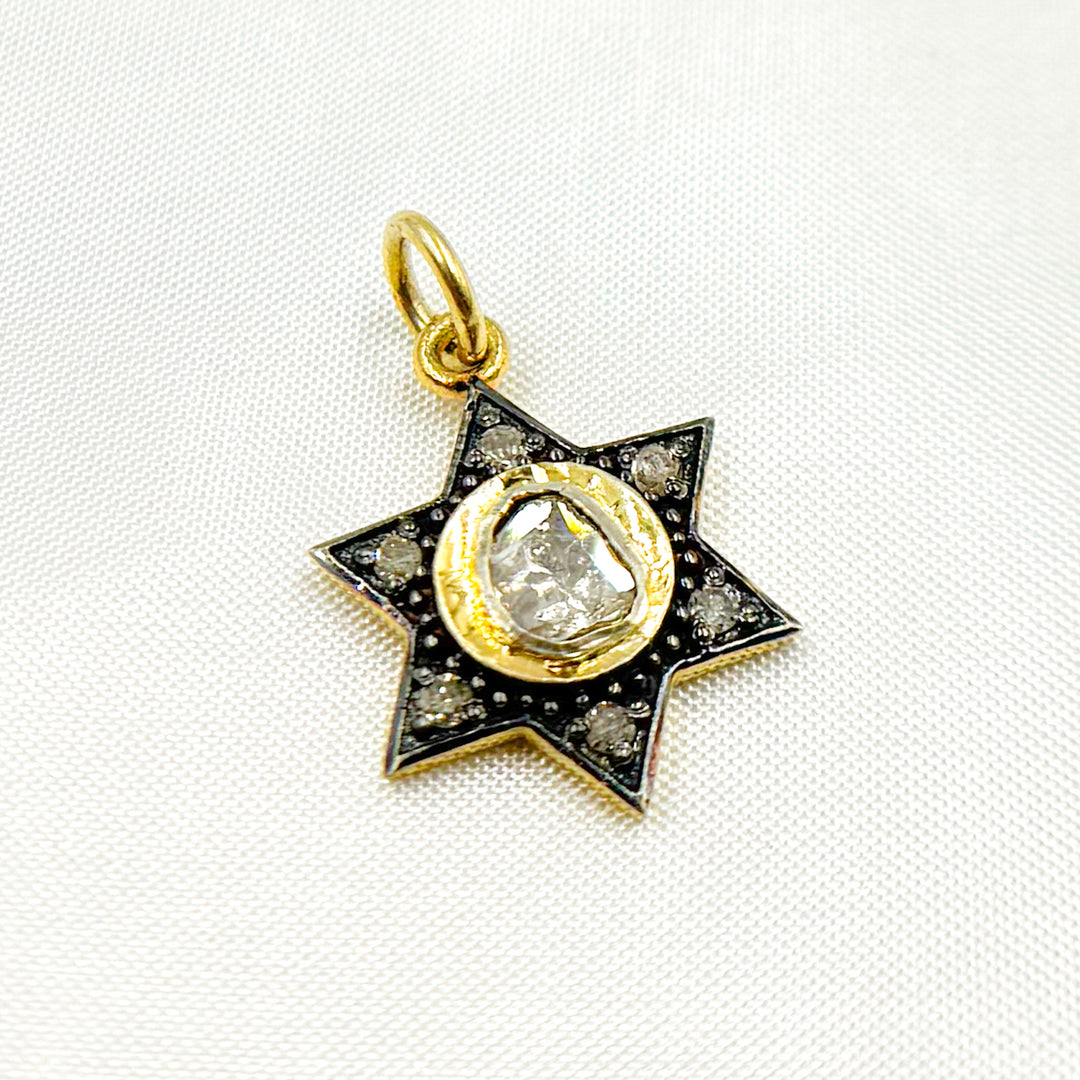 DC406. Diamond Star Pendant with Polki Diamond