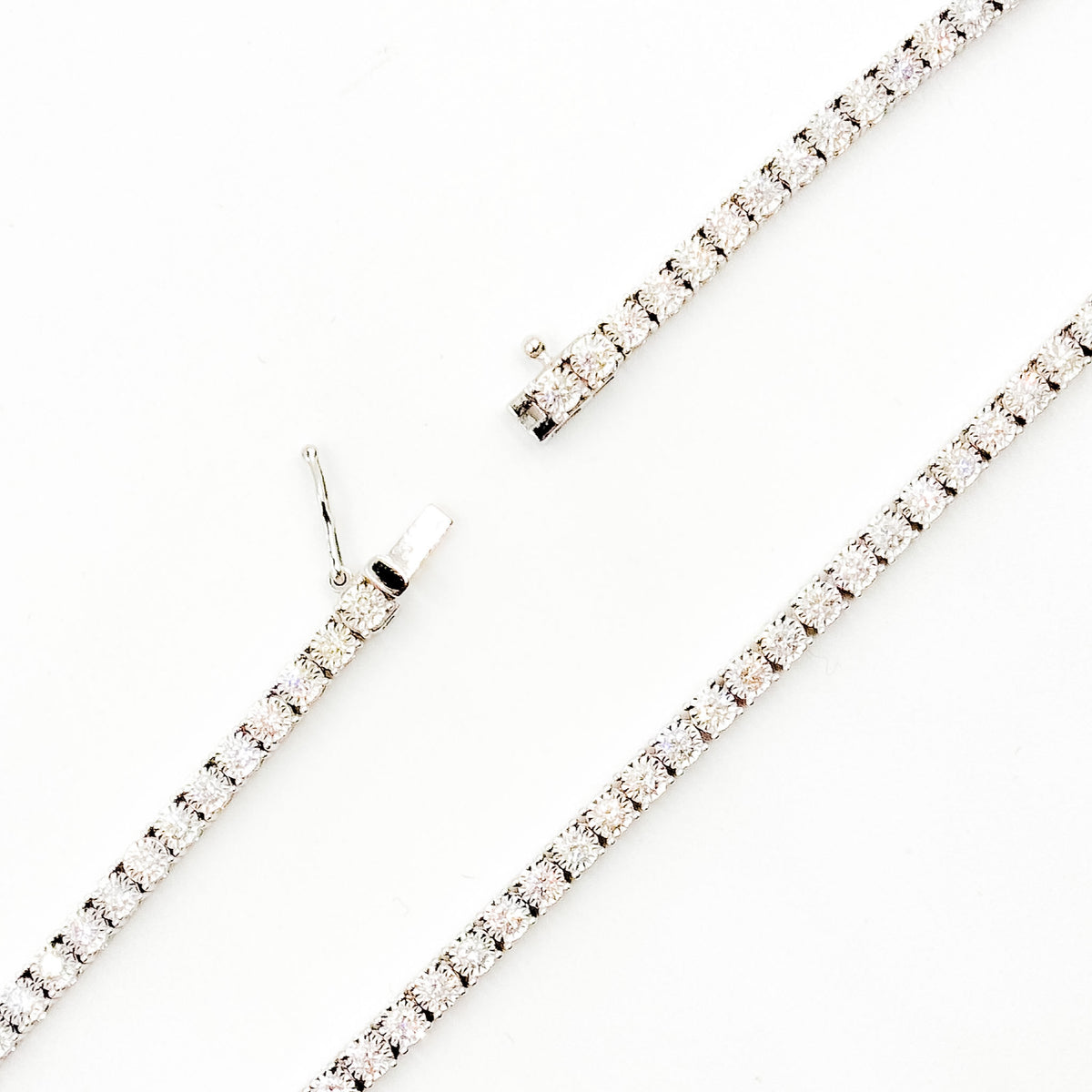 NFS71363. 14K Solid Gold Diamond Tennis Necklace
