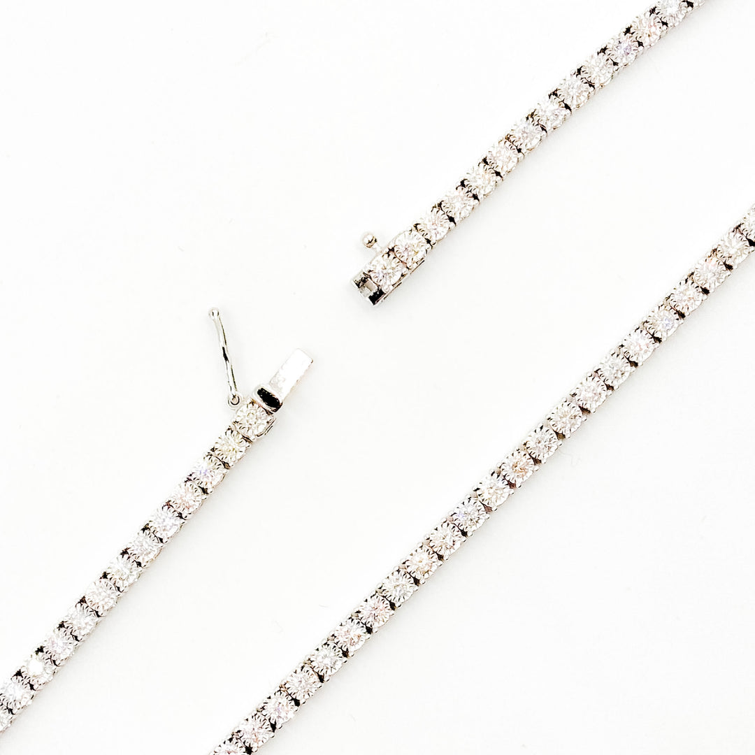 NFS71363. 14K Solid Gold Diamond Tennis Necklace