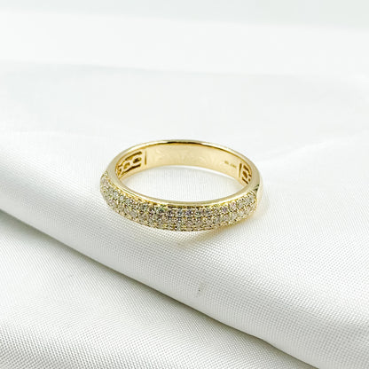 14K Solid Gold Diamond Band Ring.