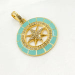 Load image into Gallery viewer, DP706A. Diamond Sterling Silver Round Star Enamel Pendant
