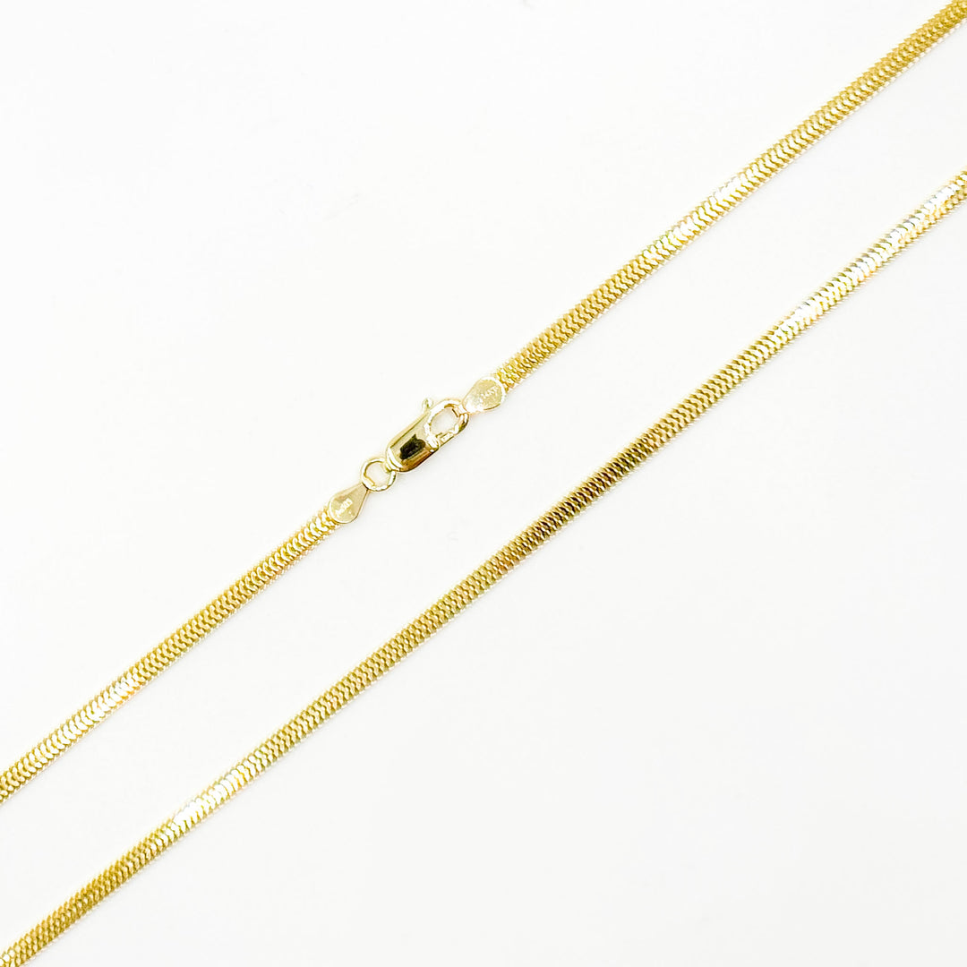 290J02RUMBA. 14K Solid Gold Flat Snake Necklace
