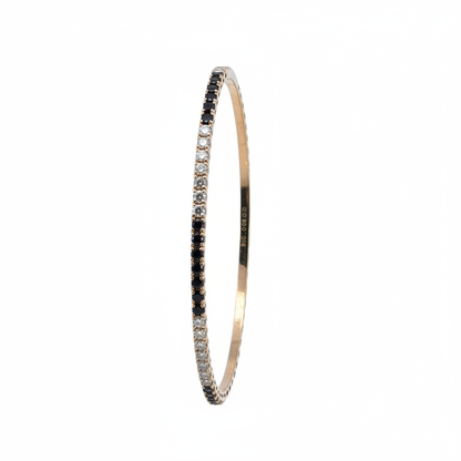 BNH68545. 14K Solid Yellow Gold Diamond and Gemstone Bangle