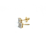 Load image into Gallery viewer, 14K Solid Gold and Diamonds Square Earrings. EFB51010
