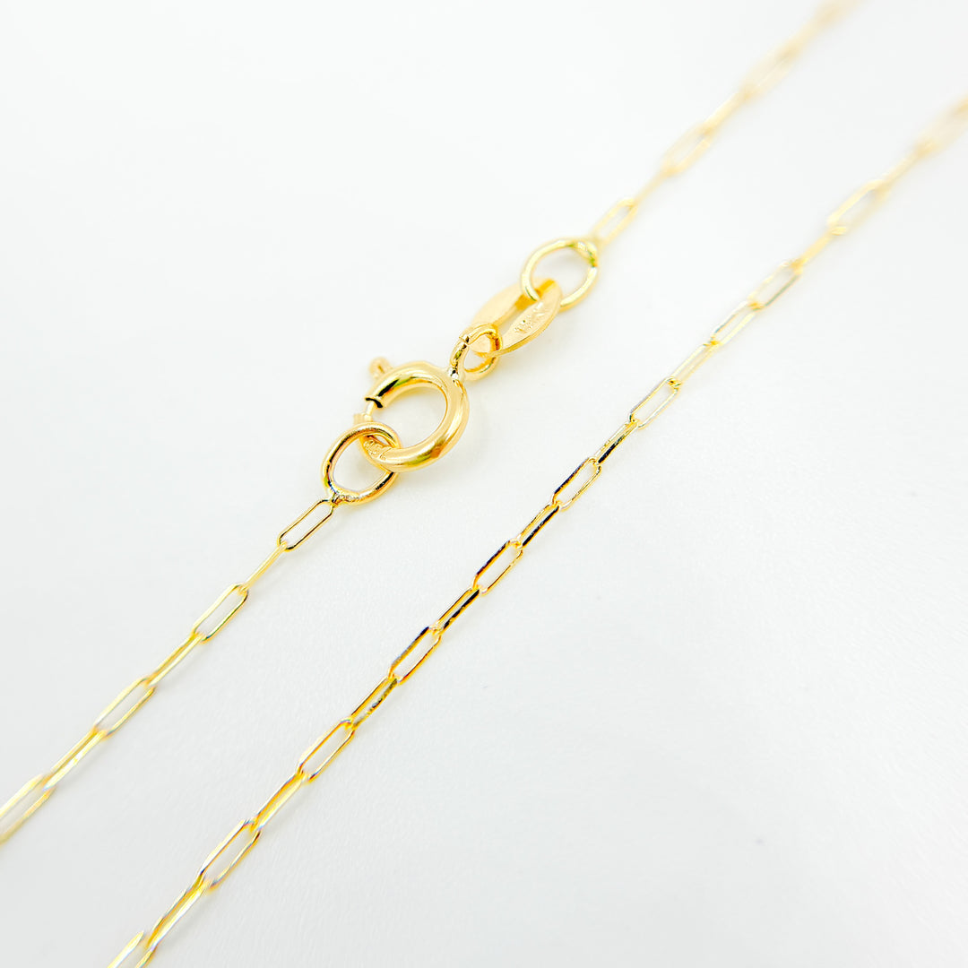 025FVBFVT518K. 18K Solid Yellow Gold Flat Paperclip Necklace