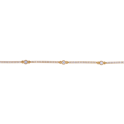 Gold Diamond Fancy Bars Bracelet