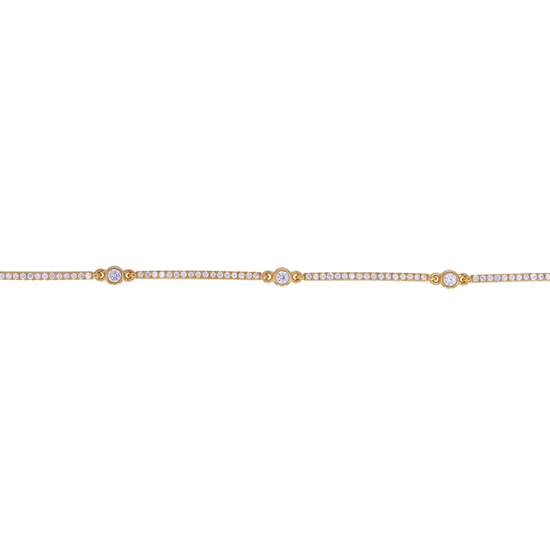 Gold Diamond Fancy Bars Bracelet
