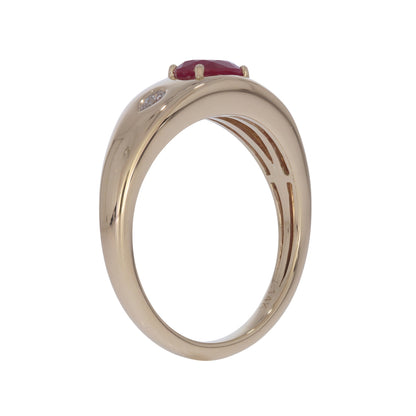 CR97420-6X4. 14K Solid Gold Diamond and Gemstone Ring