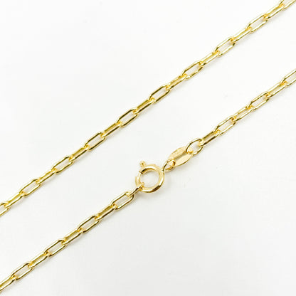 058FLCL218K. 18K Solid Yellow Gold Paperclip Link Chain