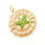Load image into Gallery viewer, Buy Now 14K Solid Gold Round Butterfly Pendants