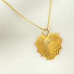 Load image into Gallery viewer, 14K Solid Gold Charm. Heart Pendant with Diamonds. GDP262
