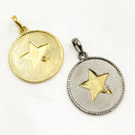 Load image into Gallery viewer, DP794. Diamond Sterling Silver Round Star Pendant
