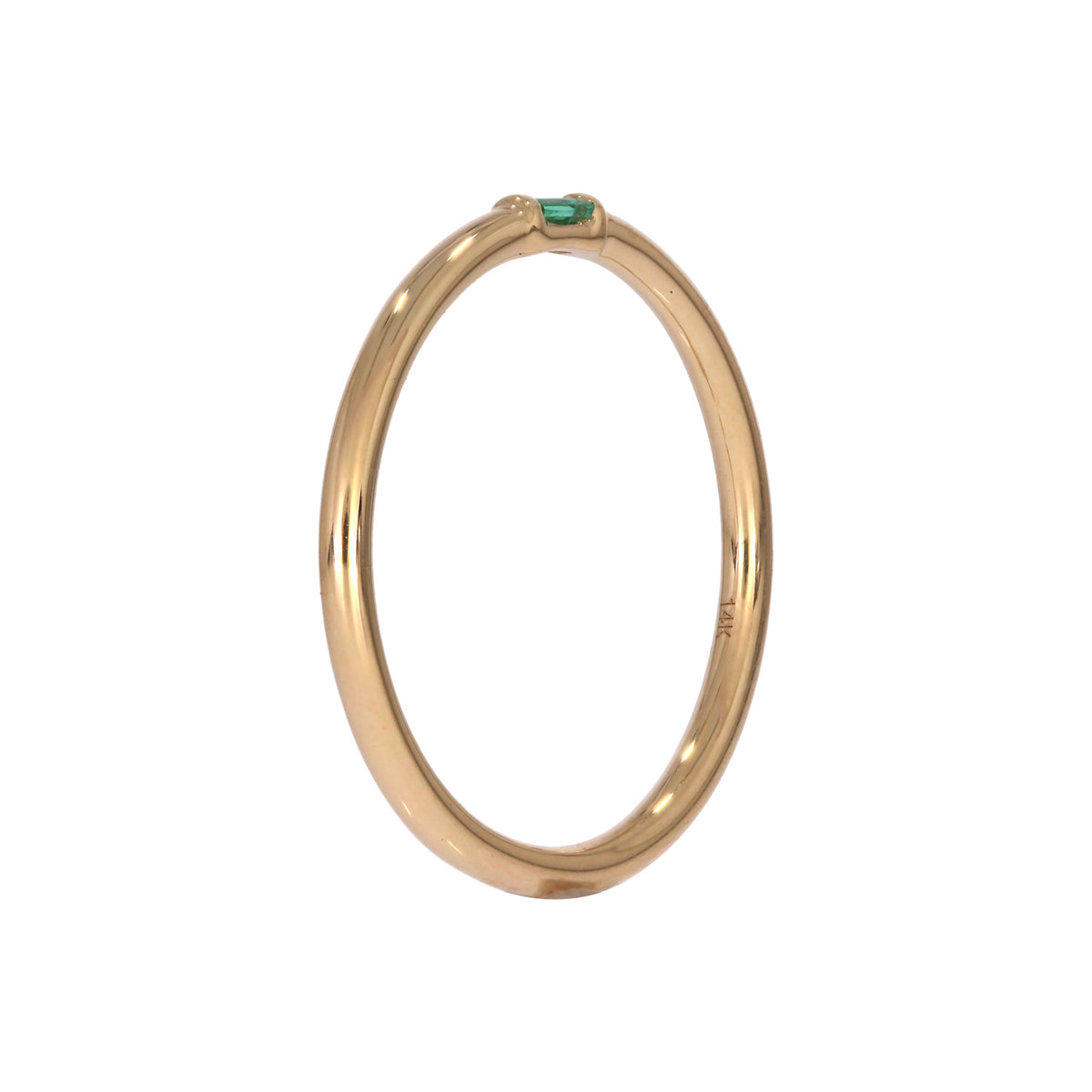RAA01545. 14K Solid Yellow Gold Solo Baguette Ring