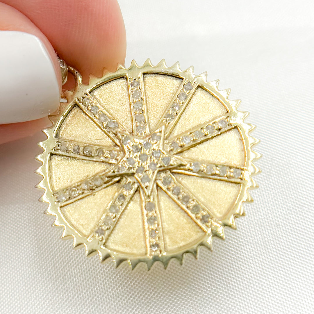 DP765. Diamond Sterling Silver Round Star Pendant