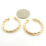 Load image into Gallery viewer, 14K Gold Twisted Hoop Earrings. GER99
