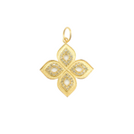 Load image into Gallery viewer, 14K Solid Gold Diamond Flower Shape Pendant. GDP101
