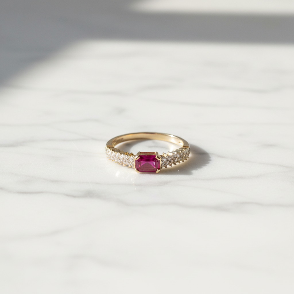 RN421923. 14K Solid Gold Diamond and Gemstone Ring