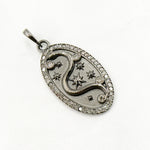 Load image into Gallery viewer, DP786. Diamond Sterling Silver Oval Snake Pendant
