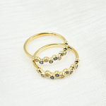 Load image into Gallery viewer, 14K Solid Gold Diamond &amp; Blue Sapphire Ring. CR95300BS1.5
