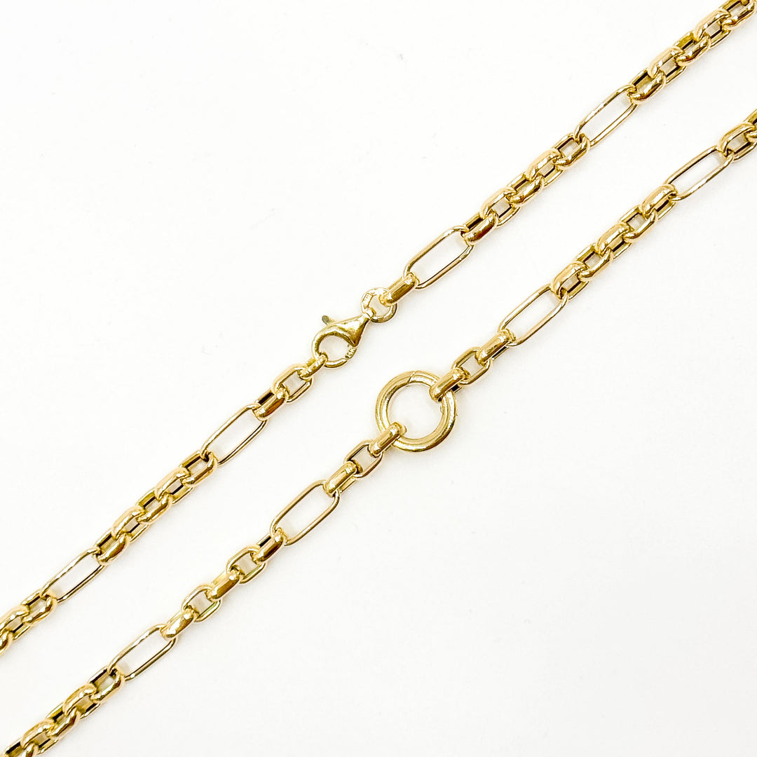 000HVW8604030. 14K Solid Gold Hollow 1 Long and 5 Short Fancy Necklace