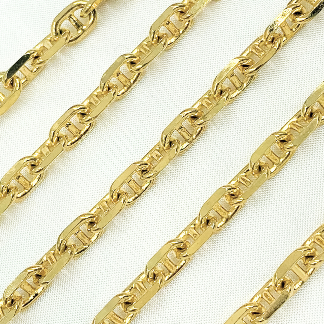 Y75GP. Gold Plated 925 Sterling Silver Marina Chain