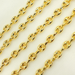 Load image into Gallery viewer, Gold Plated 925 Sterling Silver Puff Marina Link Chain. V24GP
